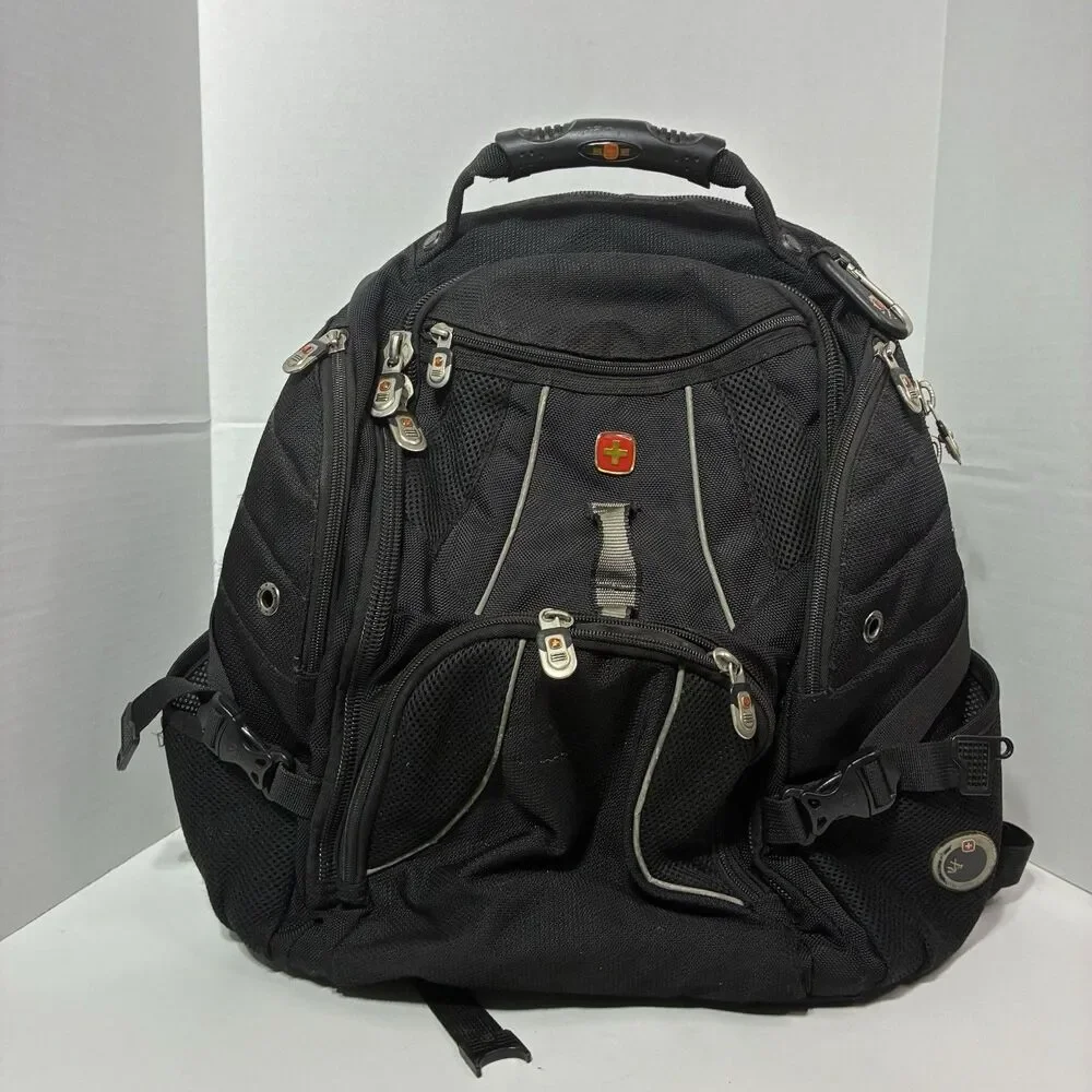 SwissGear Laptop Backpack Black Airflow Multi Compartment Travel School Bag